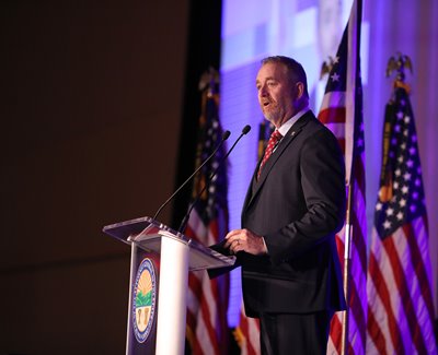 Ohio Attorney General Dave Yost speaks at the 2019 Law Enforcement Conference.